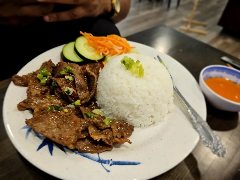 Grilled Pork with Rice and Sauce